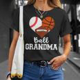 Ball Grandma Funny Baseball Basketball Football Unisex T-Shirt Gifts for Her