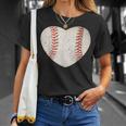 Baseball Heart Cute Mom Dad Softball Mothers Day Sports Day Unisex T-Shirt Gifts for Her