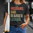 Mens Bearded Husband Dad Beard Legend Vintage T-Shirt Gifts for Her