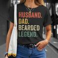 Mens Bearded Husband Dad Beard Legend Vintage V2 T-Shirt Gifts for Her