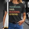 Bearded Men Husband Dad Bearded Legend Vintage T-Shirt Gifts for Her