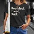 Bearded Inked Dad Fathers Day Tattoo Lover Love Tattooed T-Shirt Gifts for Her
