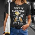 Beer N Sunshine The Only Bs I Need Funny Summer Drinking Unisex T-Shirt Gifts for Her