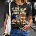 My Best Friend Wears Combat Boots Proud Army Friend Buddy T-Shirt Gifts for Her