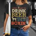 Boxer Dad Drink Beer Hang With Dog Men Vintage T-Shirt Gifts for Her