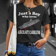 Boy Who Loves Aircraft Carrier Uss George HW Bush Cvn-77 T-Shirt Gifts for Her