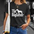Bull Terrier The Dogfather Bull Terrier Dad Papa Father V3 Unisex T-Shirt Gifts for Her