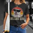 Mens Bulldog Dad Vintage Sunglasses Dog English Bulldog T-Shirt Gifts for Her
