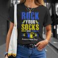 Celebrate Rock Your Socks World Down Syndrome Awareness Day Unisex T-Shirt Gifts for Her