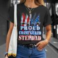 Coast Guard Stepdad Usa Flag Military Fathers Day T-Shirt Gifts for Her