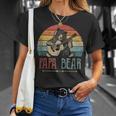 Mens Cute Papa Bear Vintage Fathers Day Retro Dad Guitar T-Shirt Gifts for Her