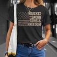 Dad Grandpa Veteran Us Flag Whiskey Bacon Guns Freedom V2T-shirt Gifts for Her