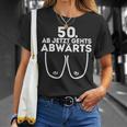 Damen Ab Jetzt Gehts Abwärts 50 Geburtstag Damen Geschenk T-Shirt Geschenke für Sie