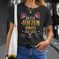 Damen Beste Katzen Oma Der Welt Lustige Sprüche Haustier Oma T-Shirt Geschenke für Sie