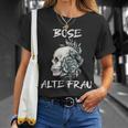 Damen Böse Alte Frau Für Oma Großmuter Spruch Rockerin V3 T-Shirt Geschenke für Sie