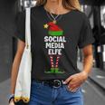 Damen T-Shirt Social Media Elfe, Partnerlook Weihnachten Geschenke für Sie