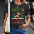 Deer Lover Xmas Tree Lights Ugly Santa Deer Christmas Great Gift Unisex T-Shirt Gifts for Her