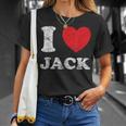 Distressed Grunge Worn Out Style I Love Jack Unisex T-Shirt Gifts for Her