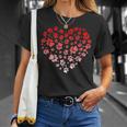 Dog Paw Love & Heart Puppy Dog Valentines Day T-Shirt Gifts for Her