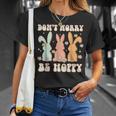 Dont Worry Be Hoppy Rabbit Cute Bunny Flowers Easter Day Unisex T-Shirt Gifts for Her