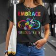 Embrace Neurodiverity Rainbow Infinity Butterfly Autism Unisex T-Shirt Gifts for Her