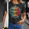 Fantastisch Seit März 1945 Männer Frauen Geburtstag T-Shirt Geschenke für Sie