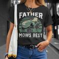 Father Mows Best Riding Mower Retro Mowing Dad T-Shirt Gifts for Her
