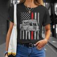 Fire Truck American Flag Red Line Us Firefighter Fireman T-Shirt Gifts for Her