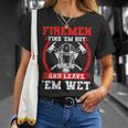 Firefighter Firemen Find Em Hot Fire Rescue Fire Fighter T-Shirt Gifts for Her