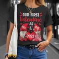 Our First Valentine As Mr And Mrs 2023 Hearts Valentines Day T-Shirt Gifts for Her