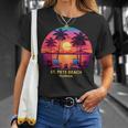 Florida St Pete Beach Colorful Palm Trees Beach Unisex T-Shirt Gifts for Her