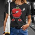 Fröhlicher Apfel Karikatur Schwarzes T-Shirt, Lustiges Obstmotiv Tee Geschenke für Sie