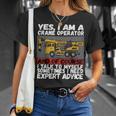 Funny Construction Worker Best Dad Ever Crane Operator Unisex T-Shirt Gifts for Her