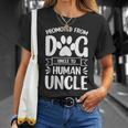 Funny New Uncle Promoted From Dog Uncle To Human Uncle Gift For Mens Unisex T-Shirt Gifts for Her