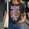 Game Day Breast Cancer Awareness Pink Football Mom Grandma Unisex T-Shirt Gifts for Her