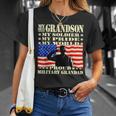 Mens My Grandson My Soldier Hero Proud Military Grandad T-Shirt Gifts for Her