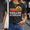 Grilling And Chilling Smoke Meat Bbq Home Cook Dad Men T-Shirt Gifts for Her