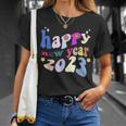 Guten Rutsch Ins Neue Jahr Groovy Fonts 2023 T-Shirt Geschenke für Sie