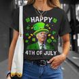 Happy 4Th Of July Confused Funny Joe Biden St Patricks Day Unisex T-Shirt Gifts for Her