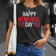 Happy Memorial Day Usa Flag American Patriotic Armed Forces T-Shirt Gifts for Her