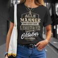 Herren T-Shirt Legenden Geboren im Oktober, Einzigartiges Männer Tee Geschenke für Sie