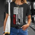 Hockey Dad Gift Hockey American Flag Unisex T-Shirt Gifts for Her