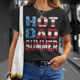 Mens Hot Dad Summer Father Patriotic Usa Flag July 4Th T-Shirt Gifts for Her
