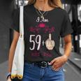 I Am 59 Plus Middle Finger 60Th Birthday 60 Years Old Queen Gift For Womens Unisex T-Shirt Gifts for Her