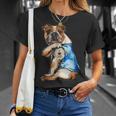 I Love Dad Tattoo English Bulldog Dog Dad Tattooed Unisex T-Shirt Gifts for Her