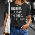 Ingenieur Tribut T-Shirt Der Mann, Der Held, Die Legende Schwarzes Statement-Shirt Geschenke für Sie