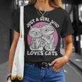 Just A Girl Who Loves Cats Cute Cat For Girls T-shirt Gifts for Her