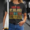 I Keep All My Dad Jokes In A Dad-A-Base Father Dad Vintage T-Shirt Gifts for Her