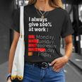 Labor Day For Men Women I Always Give 100 At Work T-shirt Gifts for Her