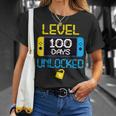 Level 100 Days Of School Unlocked Gamer Video Games Boys V20 T-shirt Gifts for Her